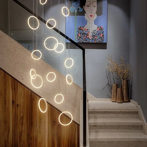 lustre moderne minimaliste pour loft appartement duplex villa - vue 4 sur 12