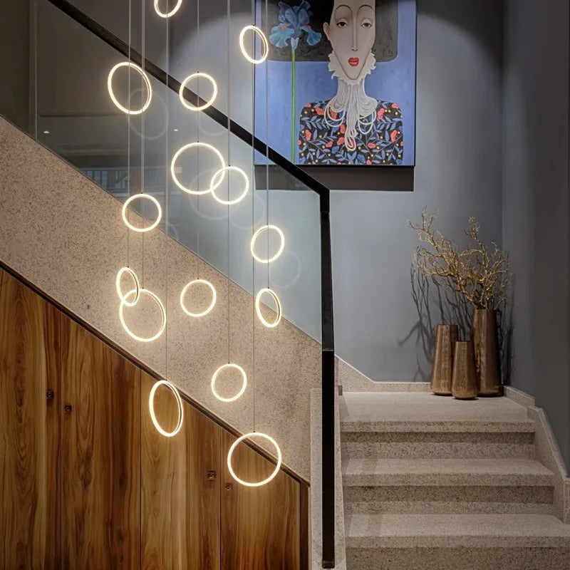 lustre moderne minimaliste pour loft appartement duplex villa - vue 4 sur 12