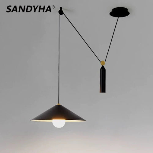 SANDYHA personnalité moderne suspension lumières poulie de levage lustres mobiles Led salle à manger salon Adornos Para Habitacion - vue 2 sur 12