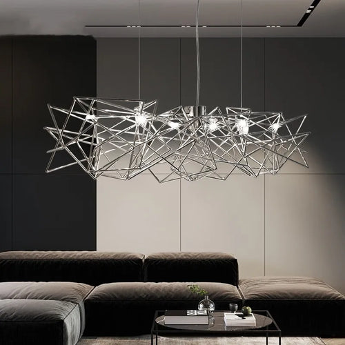 lustre post-moderne de luxe design italien nordique étoile rectangulaire - vue 3 sur 8