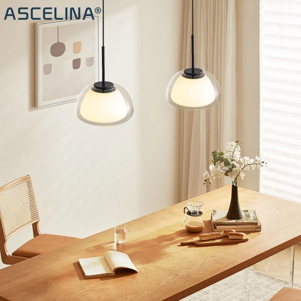 lustre verre moderne luxe décor maison luminaire - vue 4 sur 18