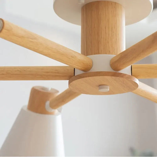 Plafonnier de Lustre LED en bois massif nordique pour/salon/chambre/Lhôtel Restaurant décoration de la maison lampes d'éclairage modernes - vue 10 sur 10