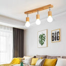 Plafonnier avec spots Projecteur de style nordique LED couloir salle à manger japonais en bois massif