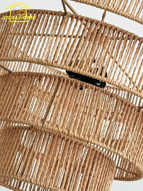 suspension en corde de chanvre style wabi-sabi pour intérieur élégant - vue 6 sur 8