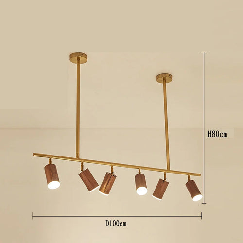lustre led moderne en bois de noyer pour décoration maison - vue 7 sur 7