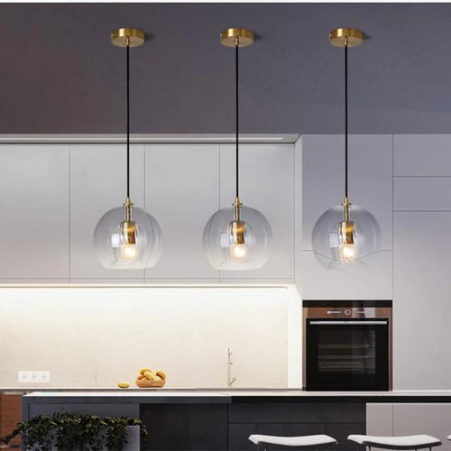 lustre nordique led en verre pour restaurant et bureau - vue 5 sur 9