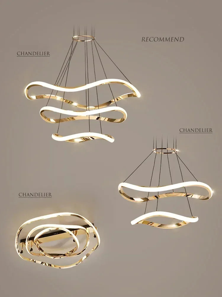 lustre led nordique suspendu décorations de luxe pour maison - vue 5 sur 9