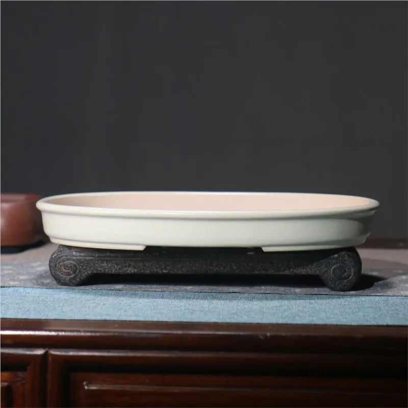 pot de fleurs rond en sable pour bonsaï rétro et succulentes - vue 5 sur 19