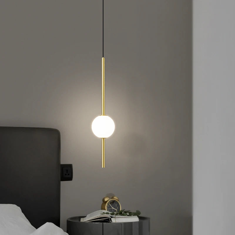 suspension LED en laiton design moderne avec cordon réglable - vue 4 sur 17
