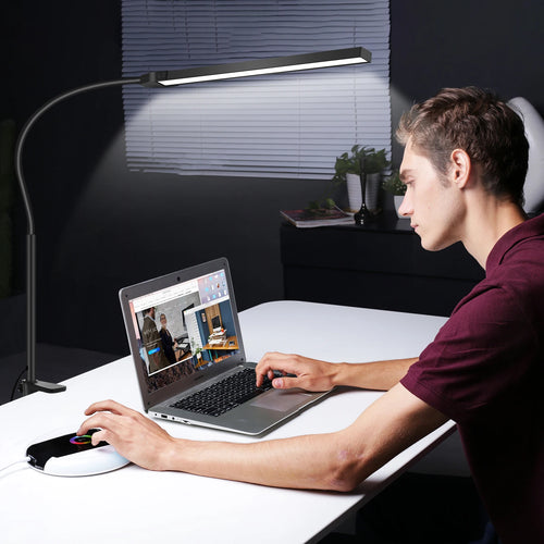 NEWACALOX pince de bureau barre d'écran suspension lumière 360 ° rotatif pliant bras Flexible Support 108 pièces LED SMD Protection des yeux lampe de bureau - vue 8 sur 8