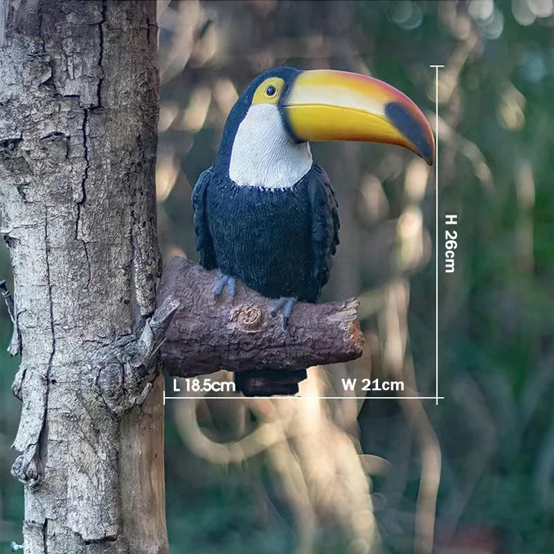 applique murale décorative toucan pour jardin et allée - vue 6 sur 6