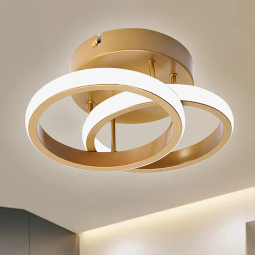 Plafonnier en métal lustre moderne haute luminosité porche lampe d'entrée lampe de plafond à économie d'énergie pour salon chambre - vue 10 sur 24