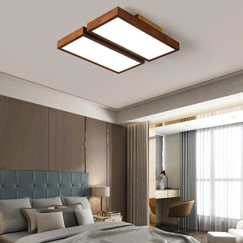lustre à led moderne pour intérieur design en bois - vue 3 sur 9