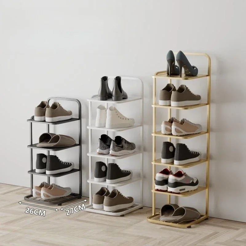 étagère à chaussures moderne en métal pour un rangement vertical élégant - vue 3 sur 12