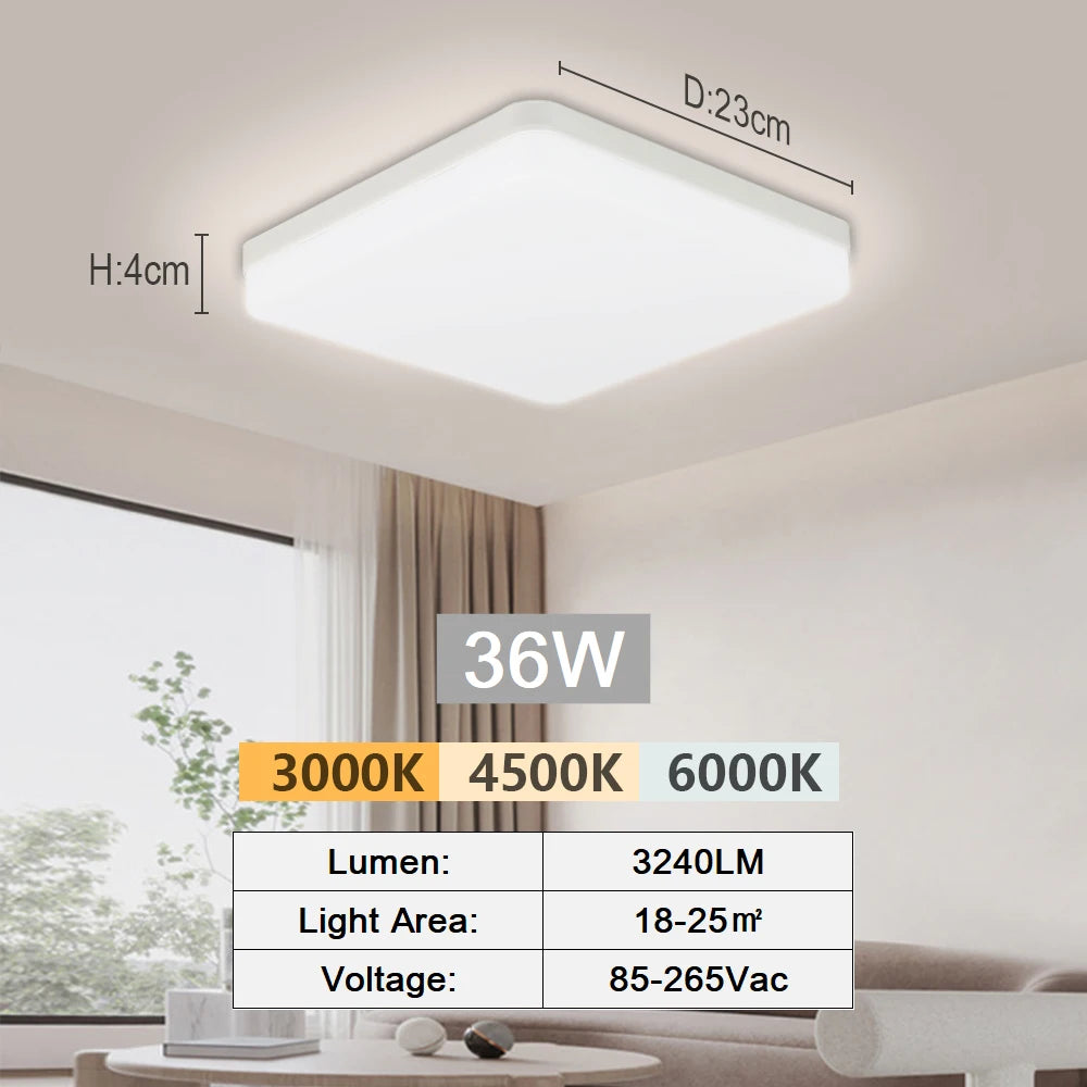 Tuya Smart LED plafonnier App commande vocale Alexa Google télécommande plafonniers carrés salon chambre éclairage - vue 21 sur 22