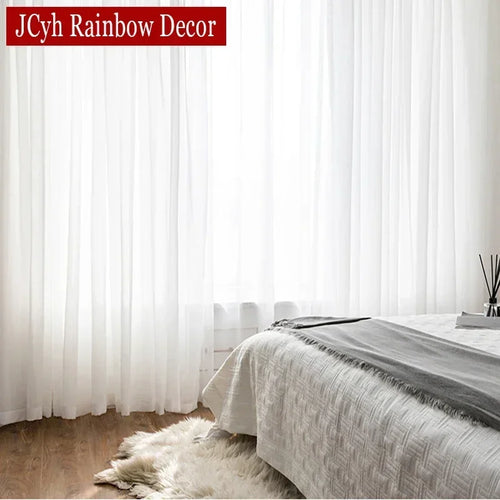 Voilage tulle transparent style moderne pour salon fenetre - vue 2 sur 7