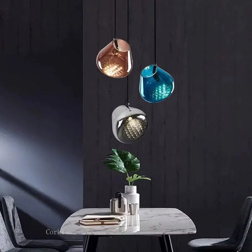lustre en verre design pour cuisine bar et restaurant - vue 4 sur 13