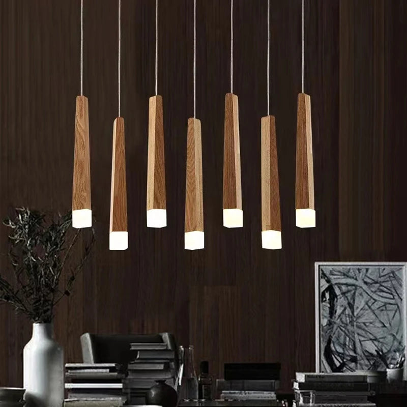 lustre suspendu moderne en bois pour tous les espaces - vue 3 sur 14