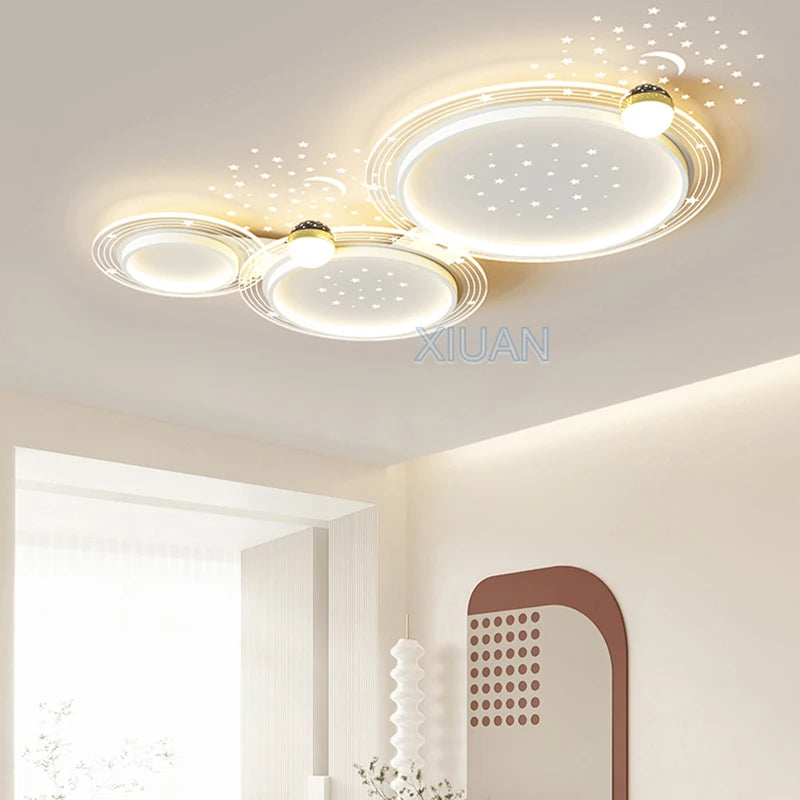 Luxury Minimalist Living Room LED Ceiling Light Starry Sky Projection Metal Cloud Ceiling Lamp For Bedroom Dining Table Home - vue 1 sur 12