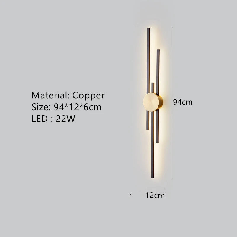 applique murale minimaliste en laiton led pour restaurant - vue 8 sur 18