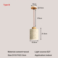 lustre en ciment micro-vent style rustique pour restaurant et bar