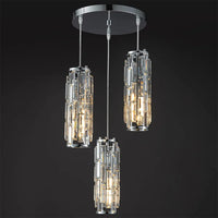 lustre en cristal noir à trois têtes pour restaurant et cuisine