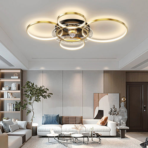 Plafonnier design avec des cercles à LED - vue 4 sur 7