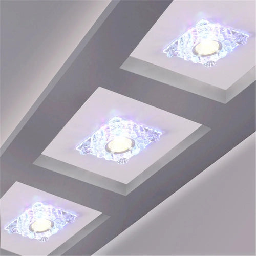 plafonnier led rgb carré en cristal pour décoration intérieure variée - vue 6 sur 24