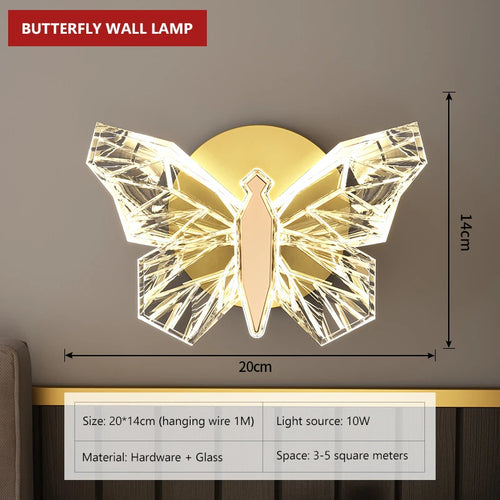 applique murale led papillon pour décoration intérieure moderne - vue 2 sur 8