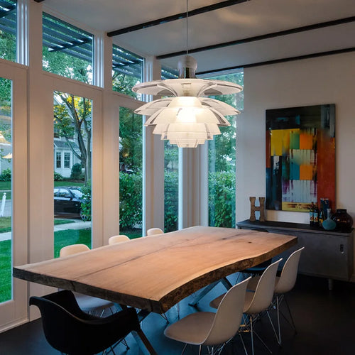 suspension style nordique en forme de pommes de pin abat-jour en verre - vue 5 sur 7