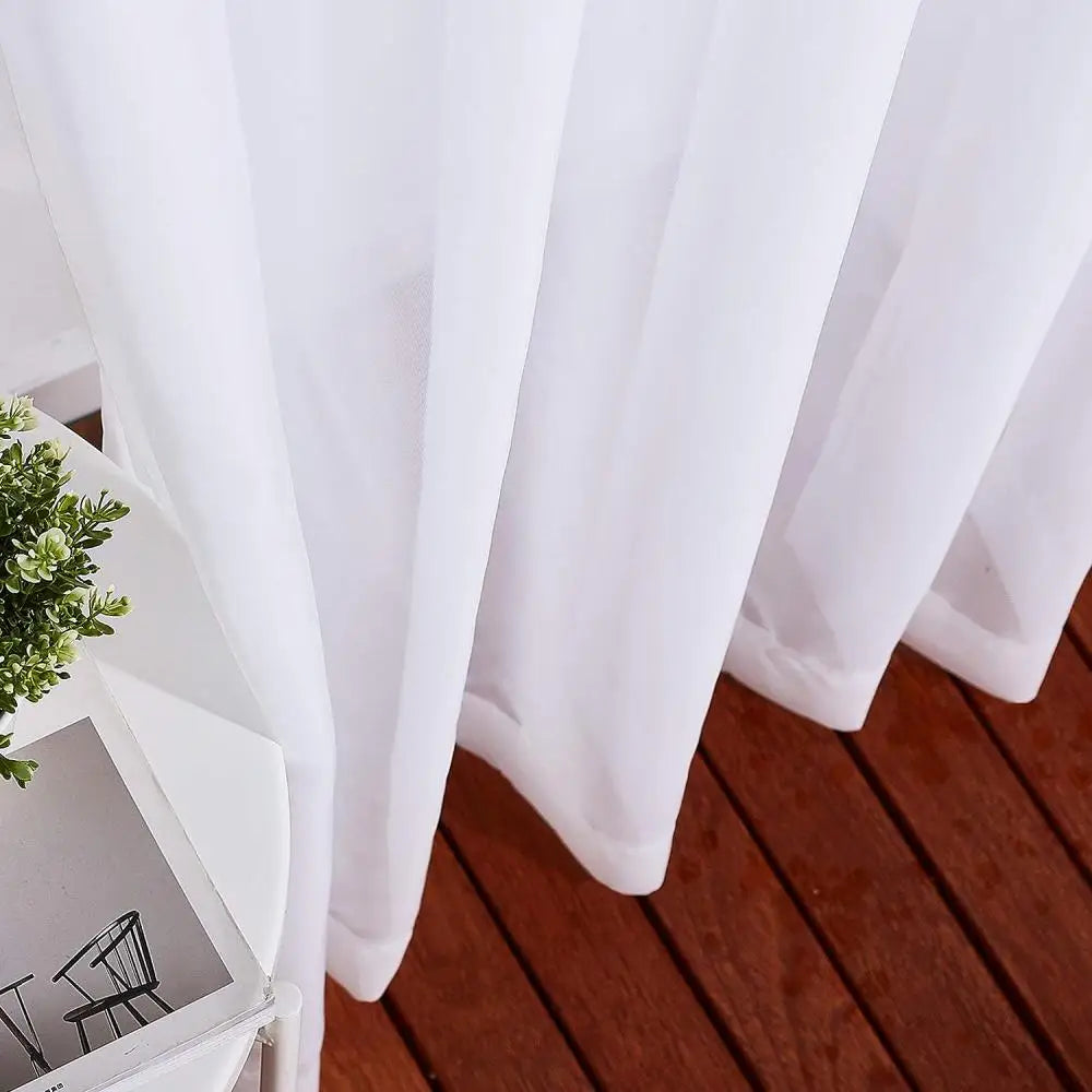Voilage tulle transparent style moderne pour salon chambre - vue 3 sur 7