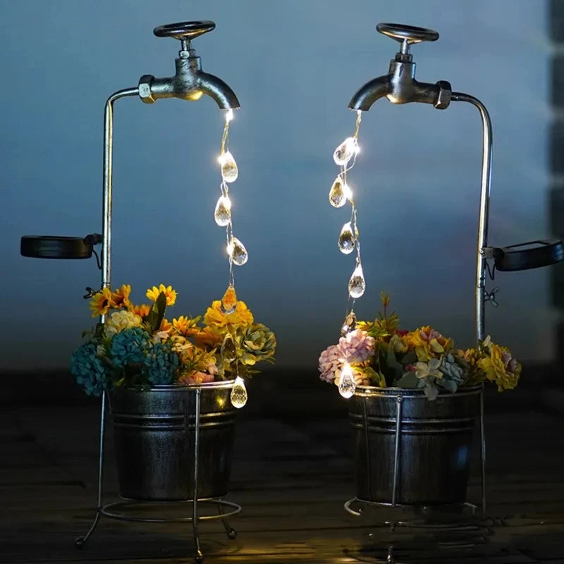 lampes solaires pour robinet d'arrosage décoration jardin extérieur - vue 1 sur 10