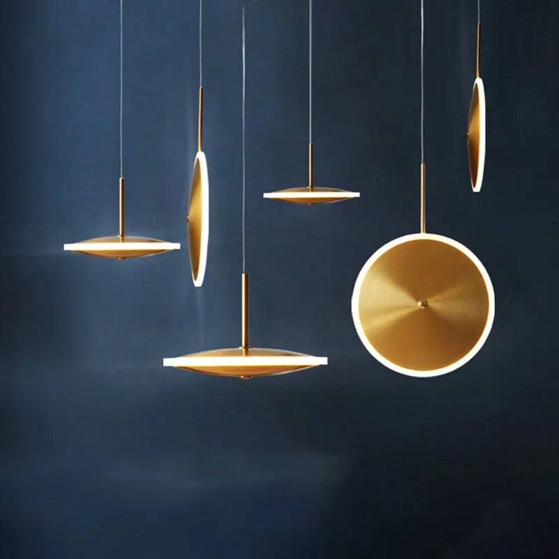 lampe led ronde en métal style art déco décorative - vue 1 sur 12