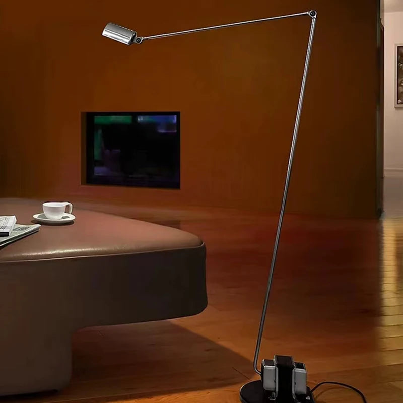 lampadaire led minimaliste long bras métal prise adaptée - vue 4 sur 13