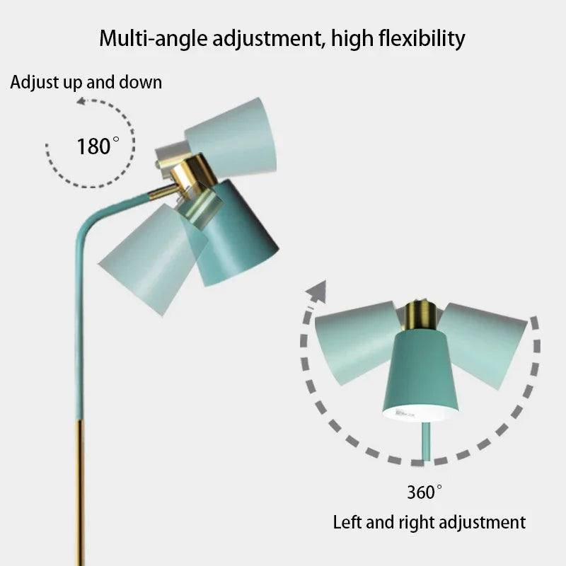 lampadaire nordique réglable à led pour éclairage décoratif - vue 9 sur 9
