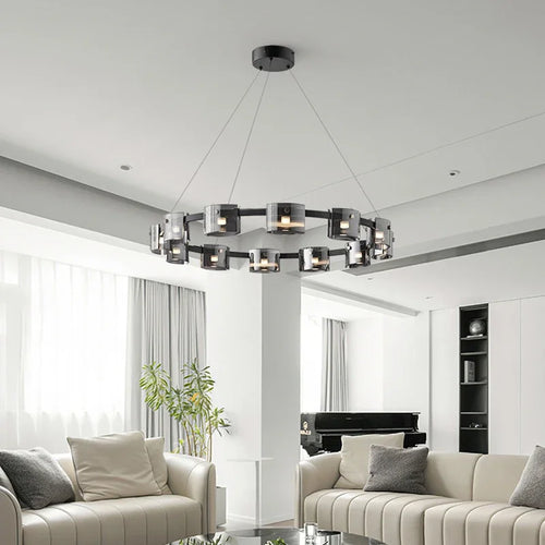 lustre moderne en verre minimaliste pour éclairage design - vue 4 sur 25