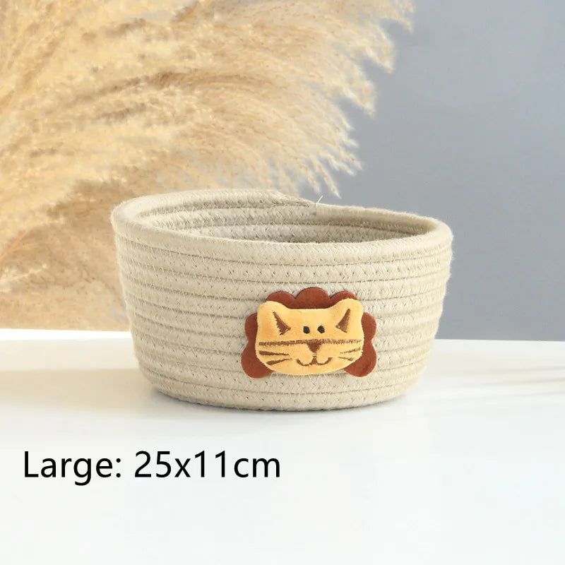 panier de rangement tissé animaux pour jouets et objets divers - vue 12 sur 21