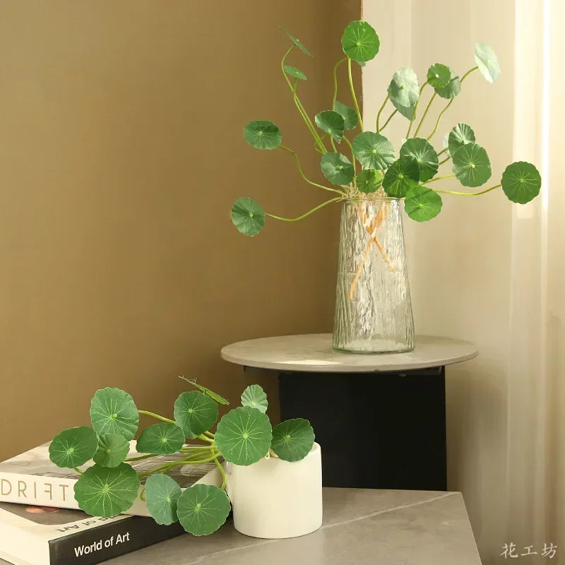 plante artificielle décoration verte feuilles lotus pour intérieur et extérieur - vue 3 sur 7