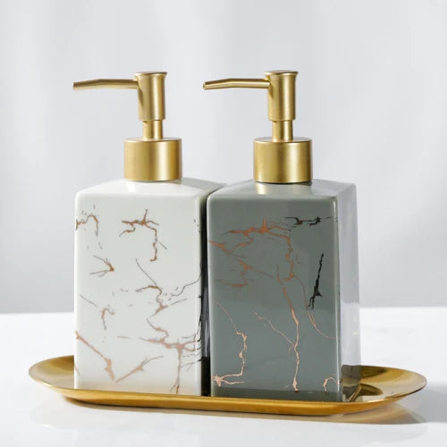 bouteille en céramique pour désinfectant et gel douche - vue 10 sur 26