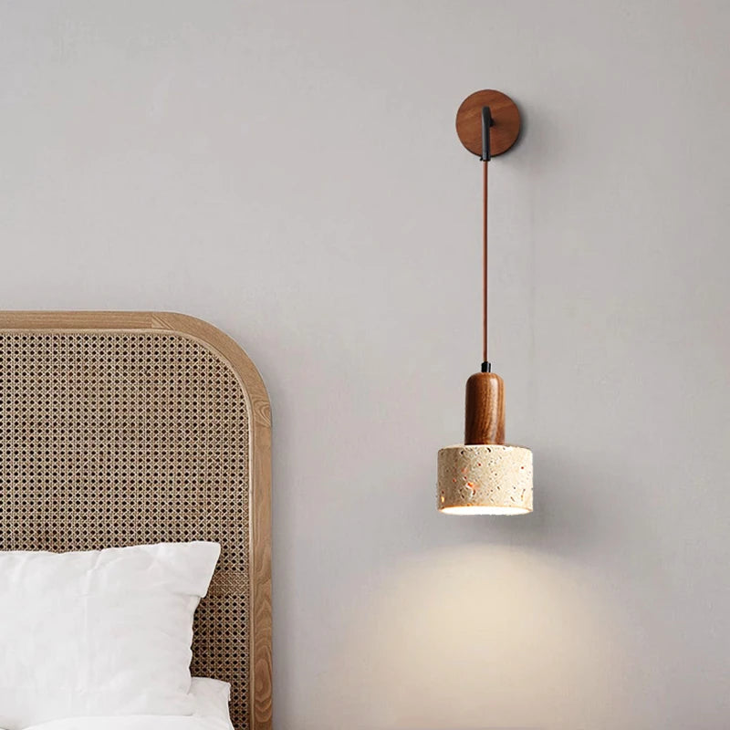 applique murale led wabi sabi style chaud pierre naturelle - vue 3 sur 6