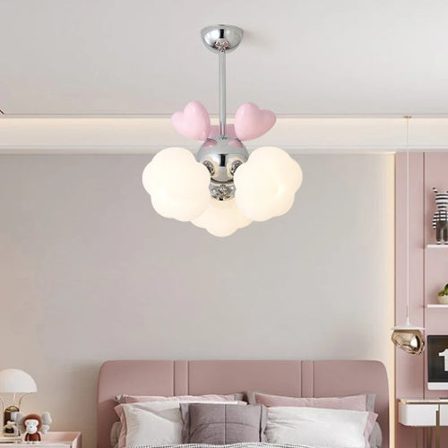 lustre moderne pour chambre d'enfant style princesse chaleureux - vue 3 sur 4
