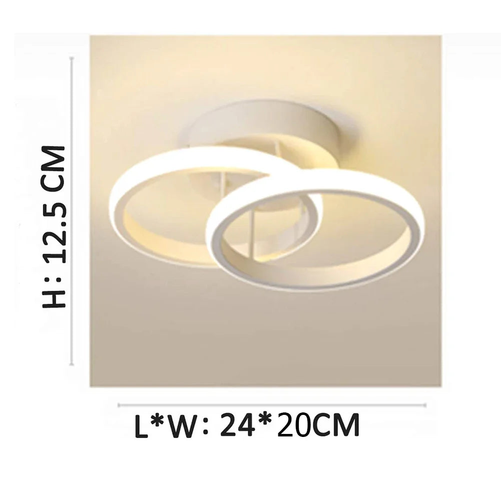 Plafonnier en métal lustre moderne haute luminosité porche lampe d'entrée lampe de plafond à économie d'énergie pour salon chambre - vue 22 sur 24
