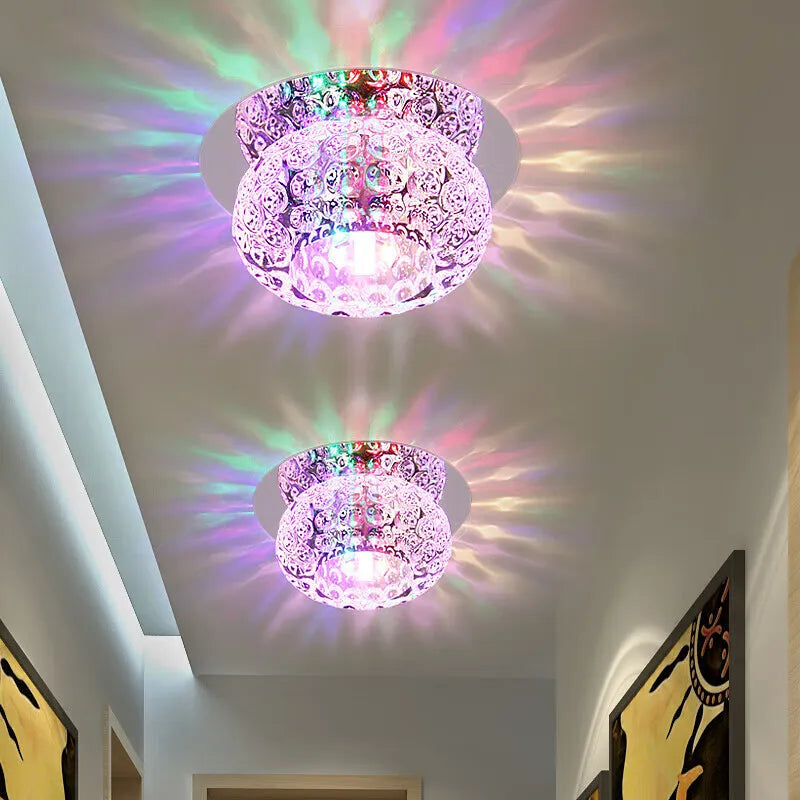 plafonnier en cristal à led pour décoration moderne - vue 5 sur 9