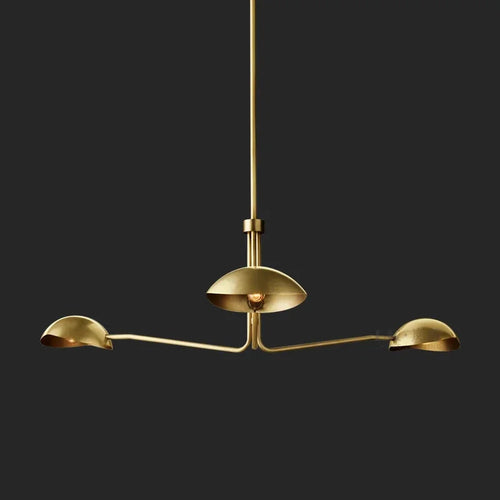 lustre rétro en cuivre design créatif à bras long - vue 10 sur 16