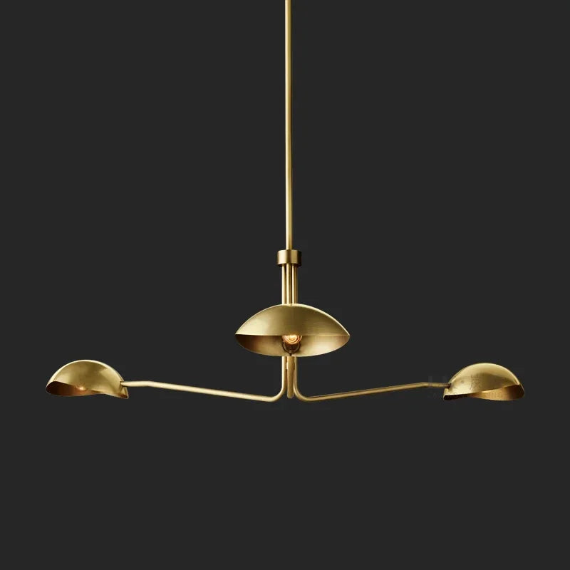 lustre rétro en cuivre design créatif à bras long - vue 10 sur 16