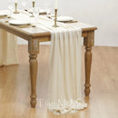 Chemin de table coton gaze vintage couleur unie