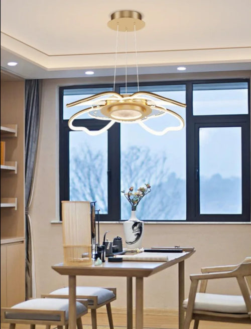 2023 Modern LED Chandelier Fixtures New Chinese Style Ceiling Fan Simple Rose Gold Living Room Chandelier - vue 10 sur 10