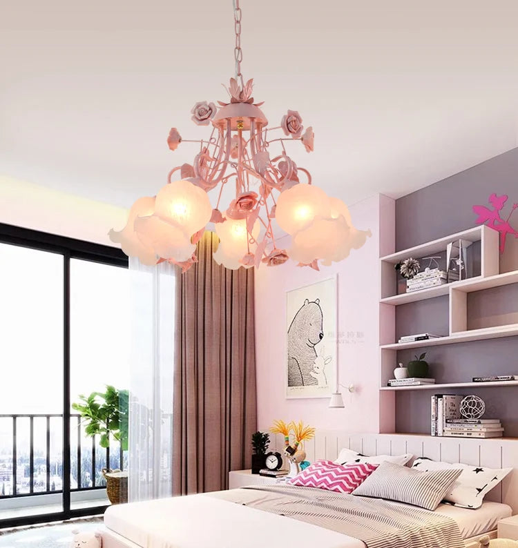 lustre rose pour une ambiance enfantine lumineuse et douce - vue 5 sur 8