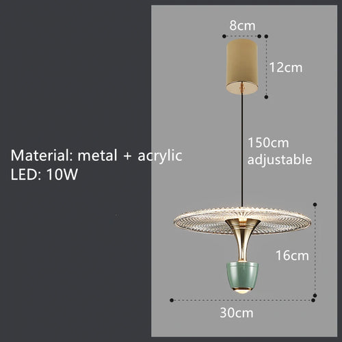 suspension acrylique à LED pour bar et café