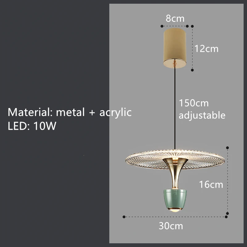suspension acrylique à LED pour bar et café
